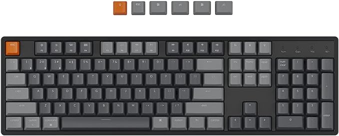 keychron k10 rgb full size layout hot swappable mechanical keyboard for mac windows multitasking 104 key