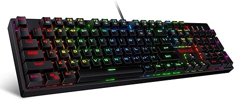 redragon k582 surara rgb led backlit mechanical gaming keyboard with 104 keys linear and quiet red switches