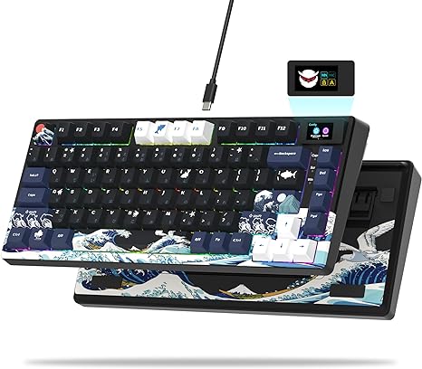 womier s k80 75 keyboard with color multimedia display mechanical gaming keyboard hot swappable keyboard