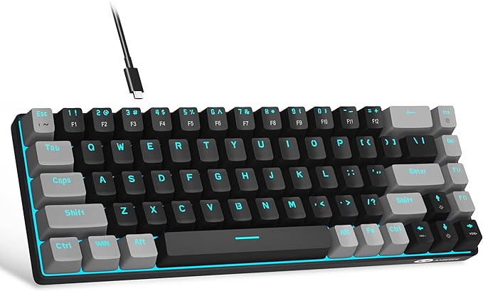 magegee portable 60 mechanical gaming keyboard mk box led backlit compact 68 keys mini wired office keyboard