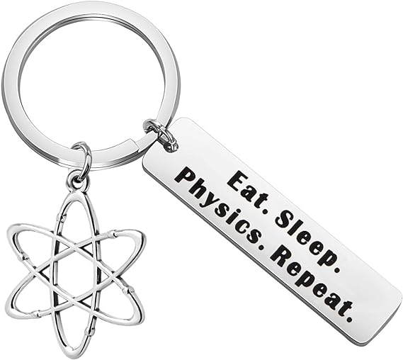 funny physicist keychain physics lover keychain eat sleep physics repeat funny physics gift 1st edition 