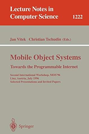 mobile object systems towards the programmable internet second international workshop mos 96 linz austria