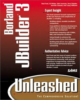 jbuilder 3 unleashed 1st edition neal ford ,talal azzouka ,casey williams 0672315483, 978-0672315480