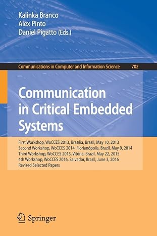 communication in critical embedded systems first workshop wocces 2013 bras lia brazil may 10 2013 second