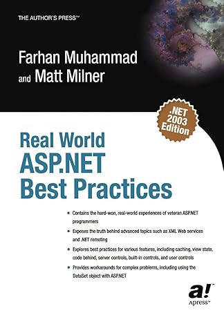 real world asp net best practices 1st edition farhan muhammad 1590591003, 978-1590591000