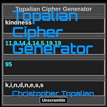 topalian cipher generator 1st edition christopher topalian 979-8395898654