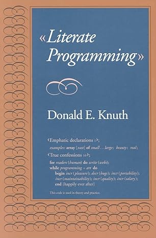 literate programming 1st edition donald e. knuth 0937073806, 978-0937073803