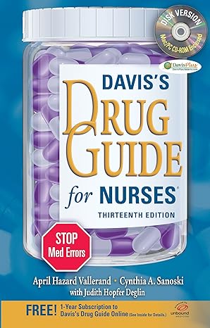 daviss drug guide for nurses + resource kit cd rom 13th edition april hazard vallerand phd rn faan ,cynthia a