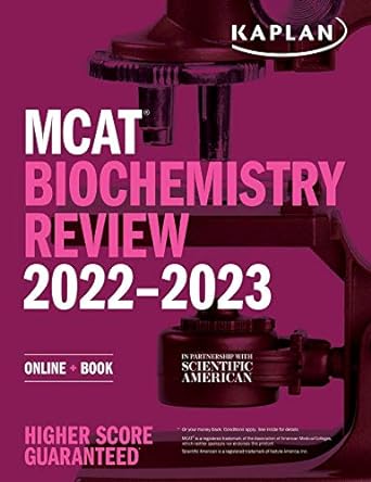 mcat biochemistry review 2022 2023 online + book 1st edition kaplan test prep 1506276636, 978-1506276632