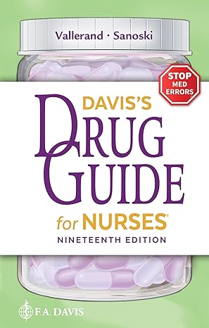 daviss drug guide for nurses 19th edition april hazard vallerand phd rn faan ,cynthia a sanoski bs pharmd