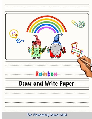 rainbow draw and write paper for elementary school child grades k 2 exercise book half page lined papers with