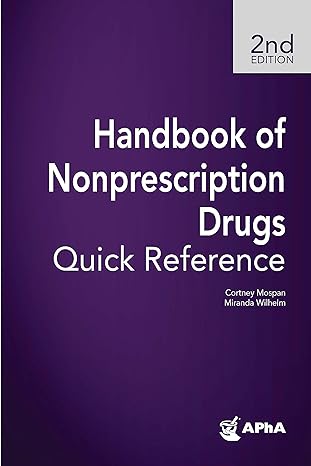 handbook of nonprescription drugs quick reference 2nd edition cortney mospan ,miranda wilhelm 1582123594,