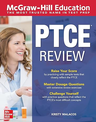 mcgraw hill education ptce review 1st edition kristy malacos 1260470059, 978-1260470055