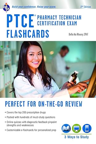 ptce pharmacy technician certification exam flashcard book + online 2nd edition della ata khoury cpht