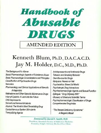 handbook of abusable drugs amended 1st edition kenneth blum ,jay m holder 0848818598, 978-0848818593