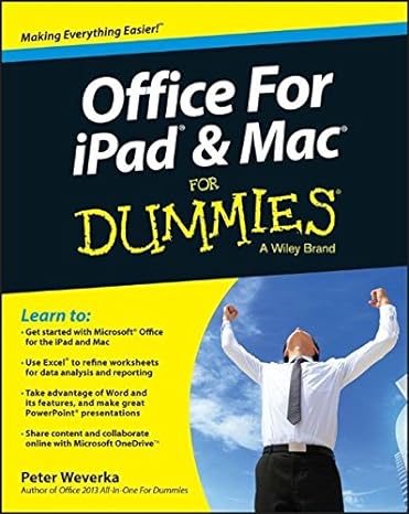 office for ipad and mac for dummies 1st edition peter weverka 1119010179, 978-1119010173
