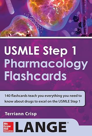 usmle pharmacology review flash cards 1st edition terriann crisp 007179963x, 978-0071799638