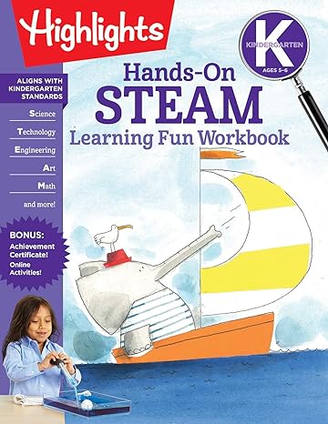 kindergarten hands on steam learning fun workbook workbook edition highlights learning 1644721872,