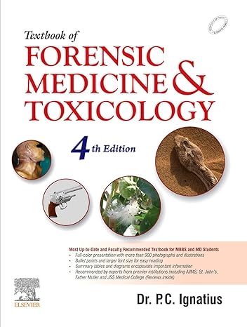 forensic medicine and toxicology 4th edition ignatius p c 8131258106, 978-8131258101