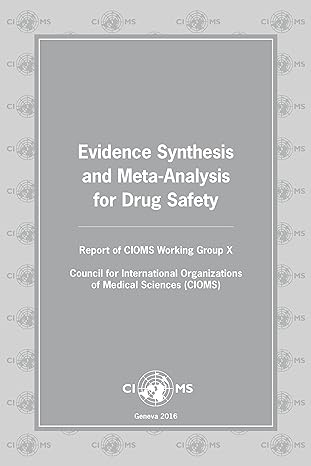 evidence synthesis and meta analysis for drug safety report of cioms working group x 1st edition council for