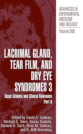 lacrimal gland tear film and dry eye syndromes 3 basic science and clinical relevance part b 1st edition