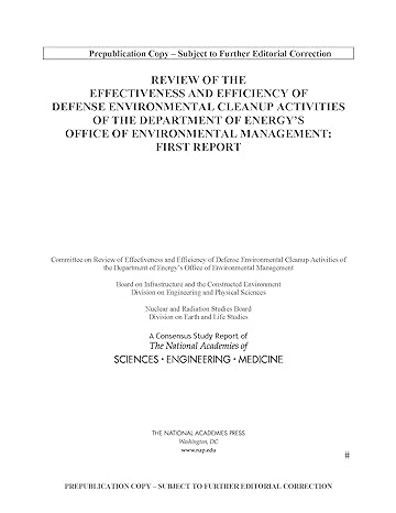 effectiveness and efficiency of defense environmental cleanup activities of does office of environmental