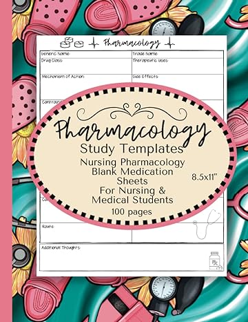 pharmacology study templates pharmacology blank medication sheets for nursing and medical students to study 8