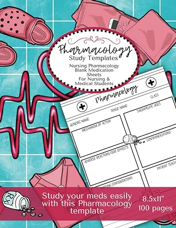 pharmacology study templates nursing pharmacology blank medication sheets for nursing and medical students 8