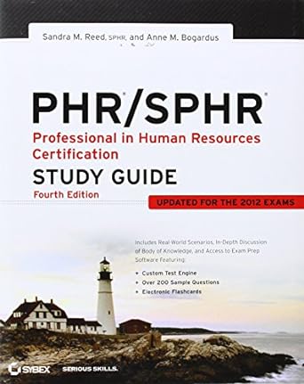 phr / sphr professional in human resources certification study guide 4th edition sandra m reed ,anne m