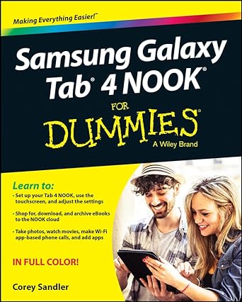 samsung galaxy tab 4 nook for dummies 1st edition corey sandler 1119008344, 978-1119008347