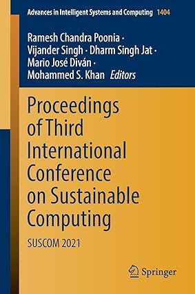 proceedings of third international conference on sustainable computing suscom 2021 1st edition ramesh chandra