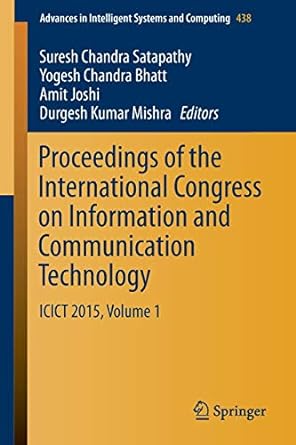 proceedings of the international congress on information and communication technology icict 2015 volume 1 1st