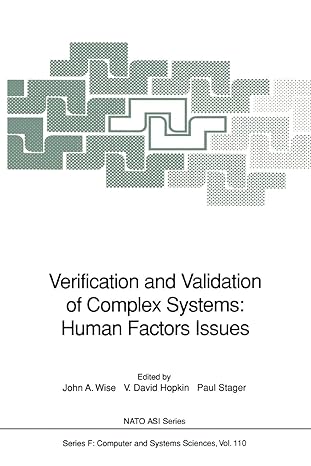 verification and validation of complex systems human factors issues 1st edition john a wise ,v david hopkin