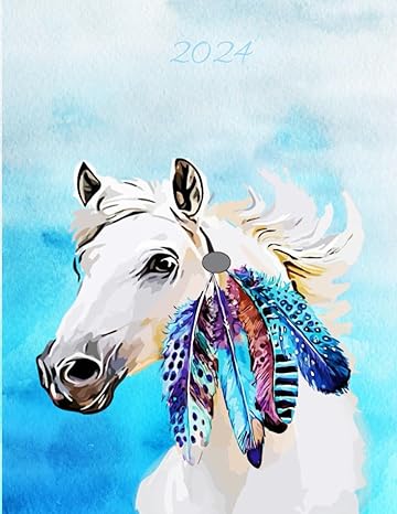 2024 equestrian planner horse themed daily weekly monthly calendar book for personal and business use 1st