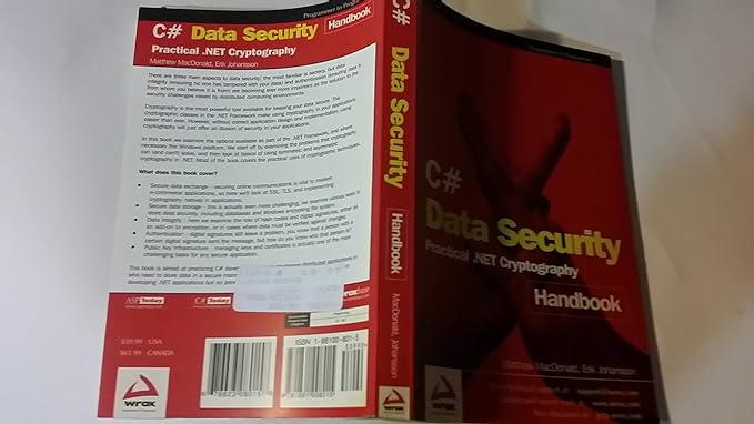 c# data security handbook 1st edition matthew macdonald ,eric johansen 1861008015, 978-1861008015