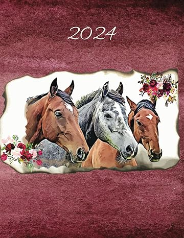 2024 equestrian horse planner business and personal daily weekly monthly calendar book january december 1st