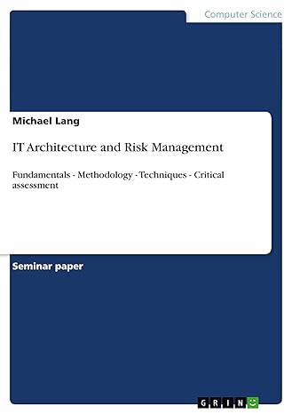 it architecture and risk management fundamentals methodology techniques critical assessment 1st edition