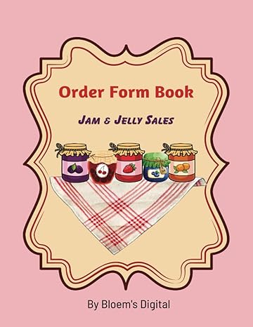 order form book jam and jelly sales 295 sheets customer receipt book for small home based business/ pretty