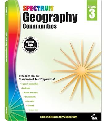 spectrum geography 3rd grade workbook ages 8 to 9 grade 3 geography covering different types of communities