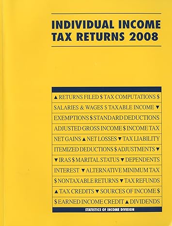 individual income tax returns 2008 statistics of income 1st edition internal revenue service 0160863570,