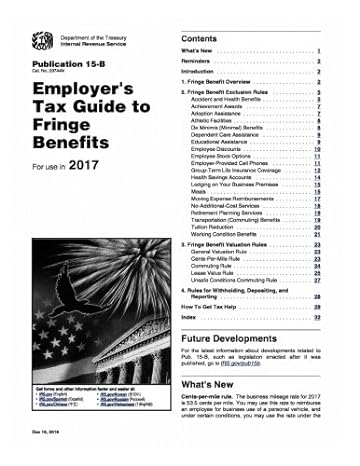publication 15 b employers tax guide to fringe benefits supplemental to publication 15 employers tax guide