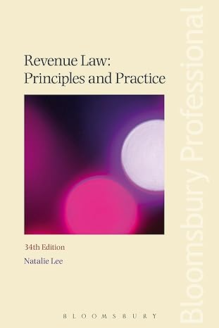 revenue law principles and practice 34th edition jackie anderson, david brookes, rosalind connor, sarah