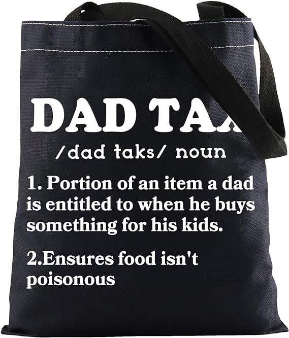 fotap new dad gift dad tax definition tote bag fathers day gift dad taxation shopping tote daddy tote bag dad