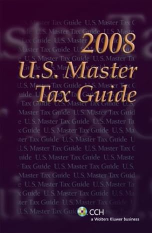 u s master tax guide special 2008th edition cch tax law editors 0808017020, 978-0808017028