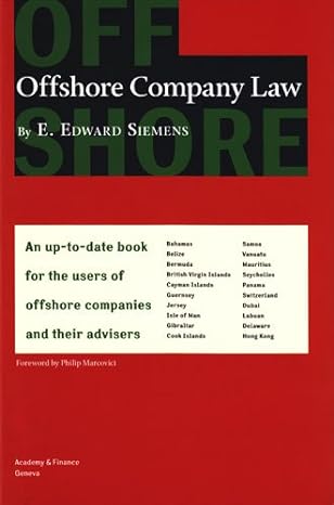 offshore company law 1st edition dr e edward siemens ,philip marcovici 2970060256, 978-2970060253