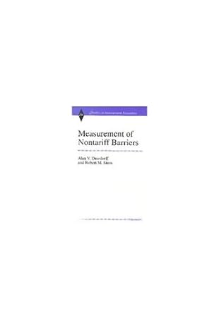 measurement of nontariff barriers 1st edition alan verne deardorff ,robert mitchell stern 0472109316,