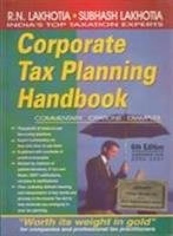 corporate tax planning handbook 1st edition r n lakhotia 8170946433, 978-8170946434