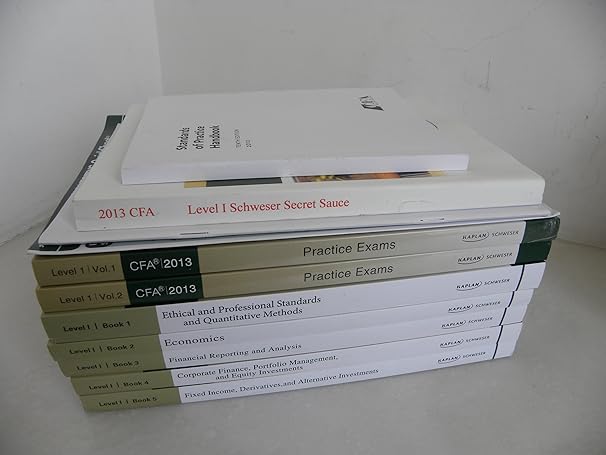 2012 cfa level 1 schweser study notes+practice exam+quicksheet level 1st edition kaplan test prep 1427736049,