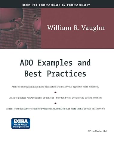 ado examples and best practices 1st edition william r. vaughn 189311516x, 978-1893115163