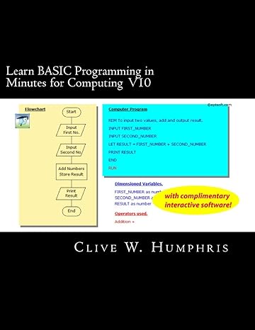 learn basic programming in minutes for computing v10 1st edition clive w. humphris 1493728792, 978-1493728794